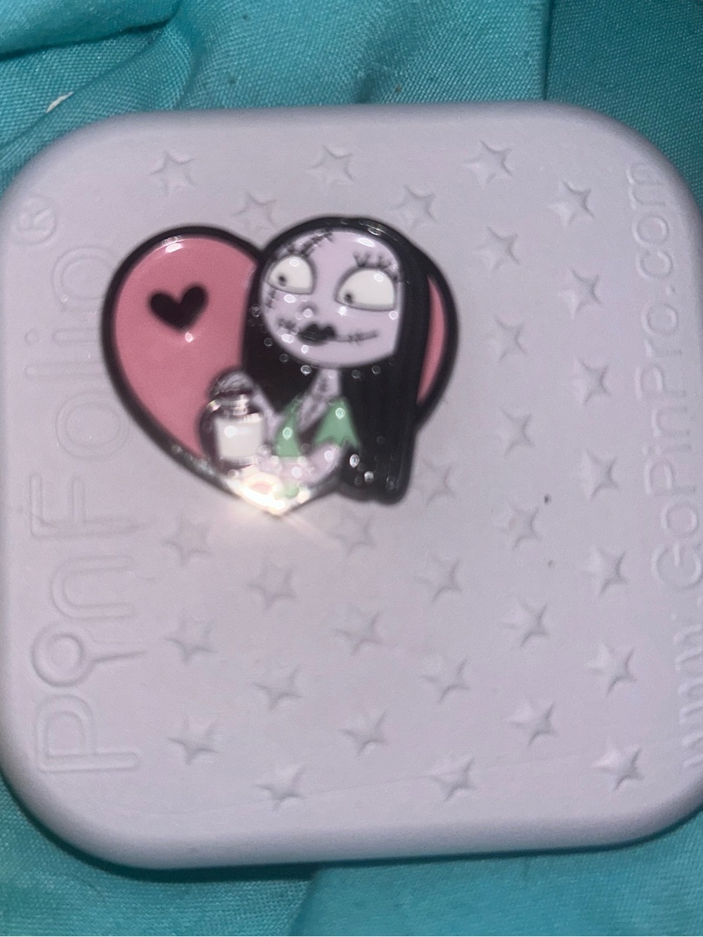 Disney Sally Heart Pin - Black, Pink, White, Green